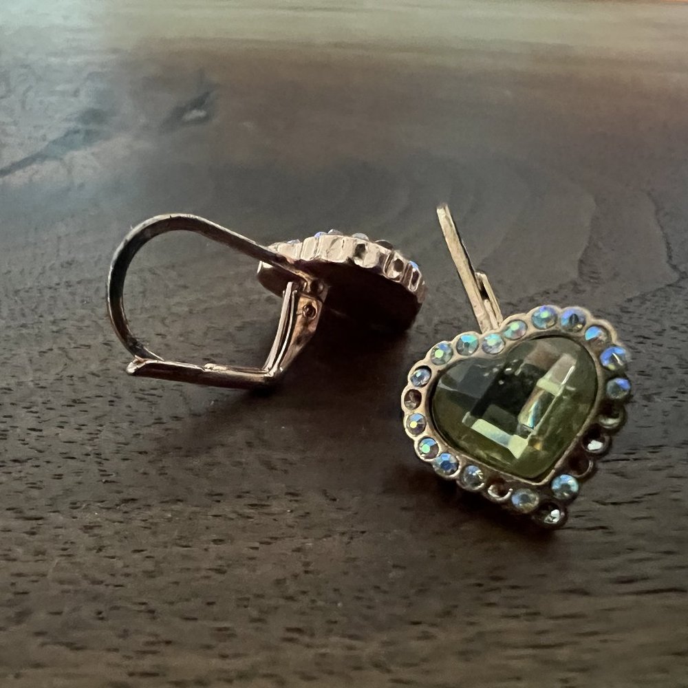 Betsey Johnson Yellow "Diamond" Heart Drop Earrings